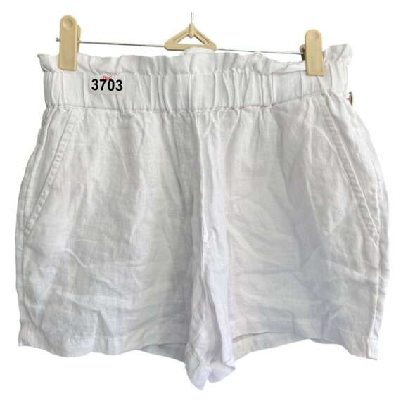 Nwt C&C California 100% Linen Pull-On Paperbag Shorts Womens XS White Vacation - Picture 1 of 10